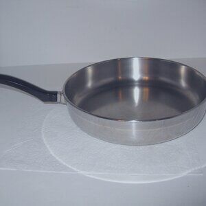 Vintage FARBERWARE 10” FRYING PAN SKILLET Stainless Steel Aluminum Clad Bottom